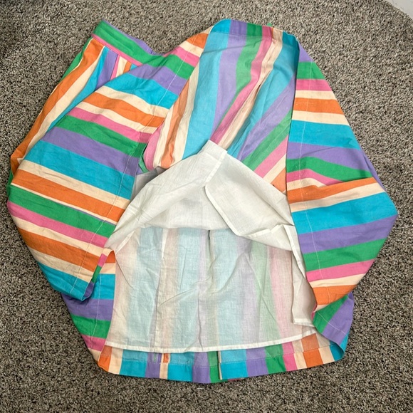ModCloth multi color striped cotton  skirt size XlArge pink blue green pur - Picture 7 of 11